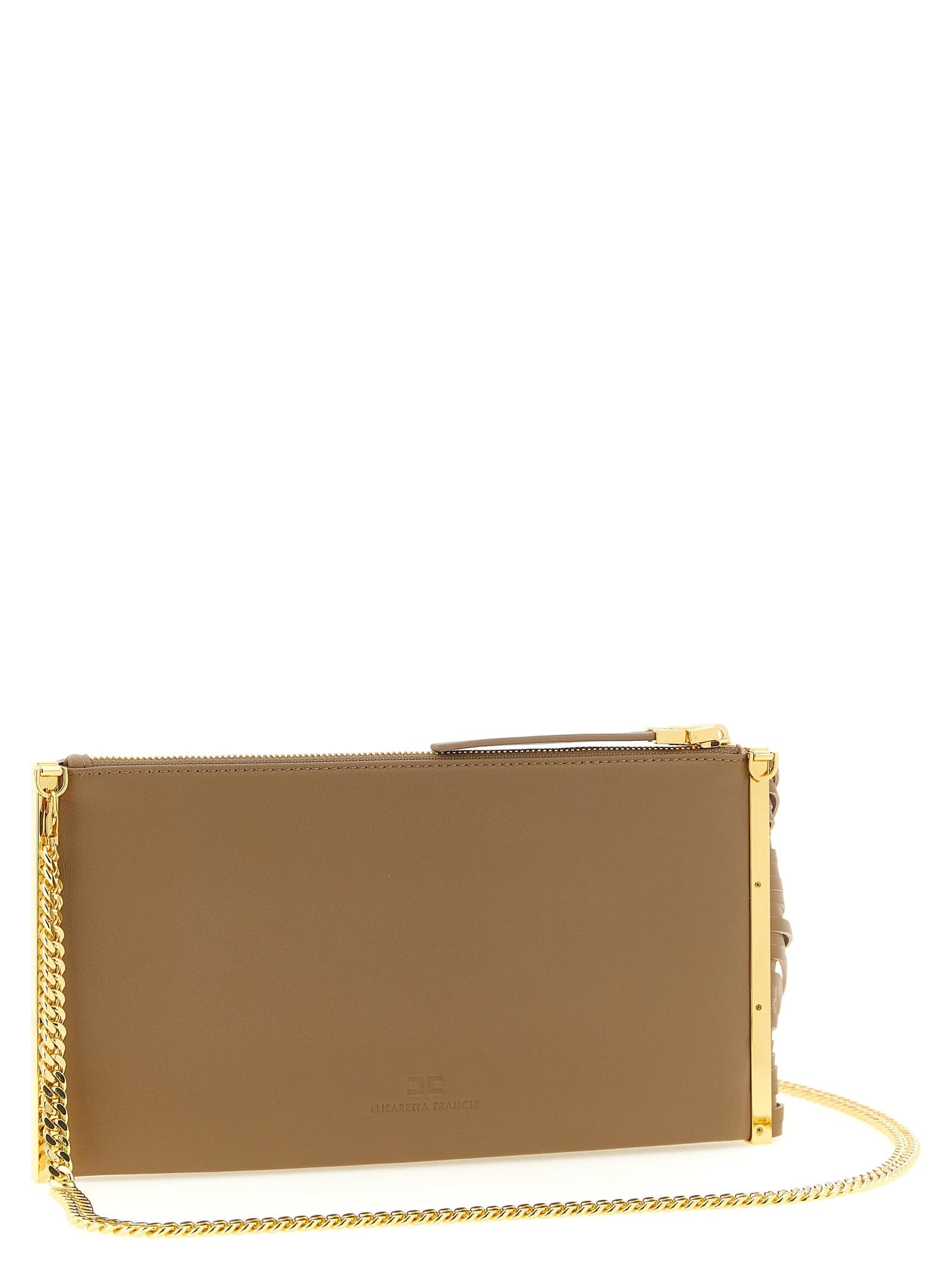 Beige Leather Clutch Bag - 2