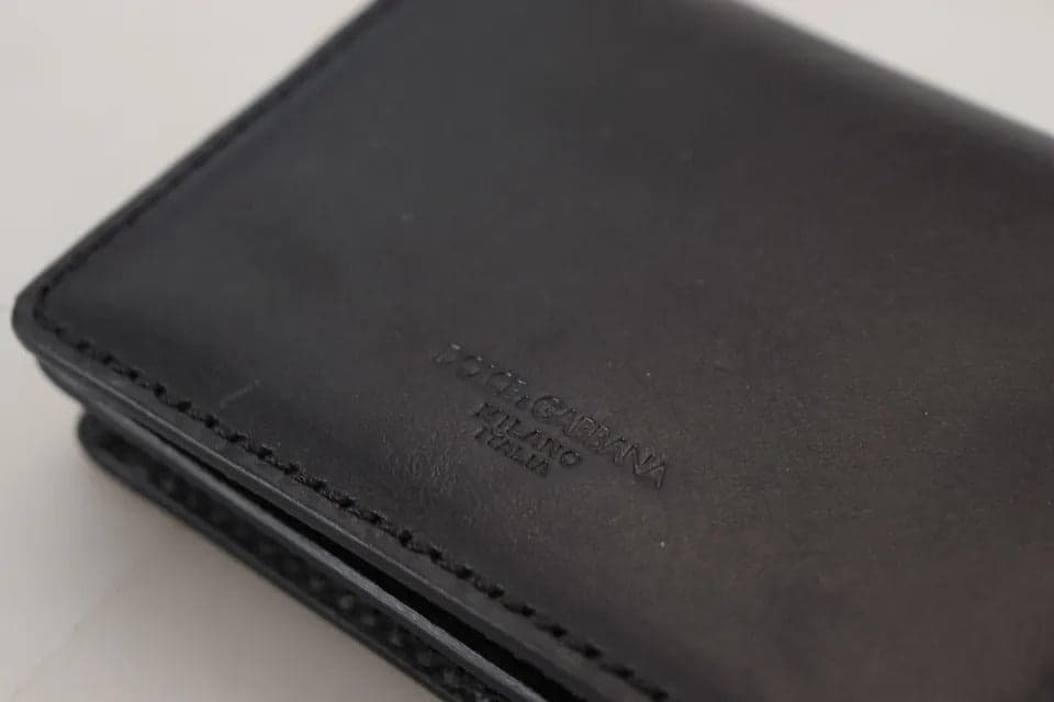 Black Leather Bifold Shoulder Sling Women Wallet - 2