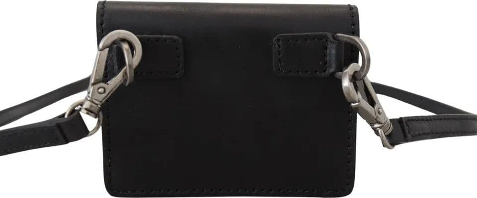 Black Leather Bifold Shoulder Sling Women Wallet - 4