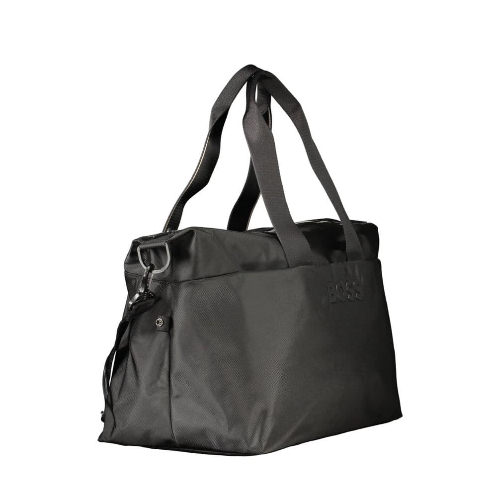 Black Polyurethane Men's Bag - 3