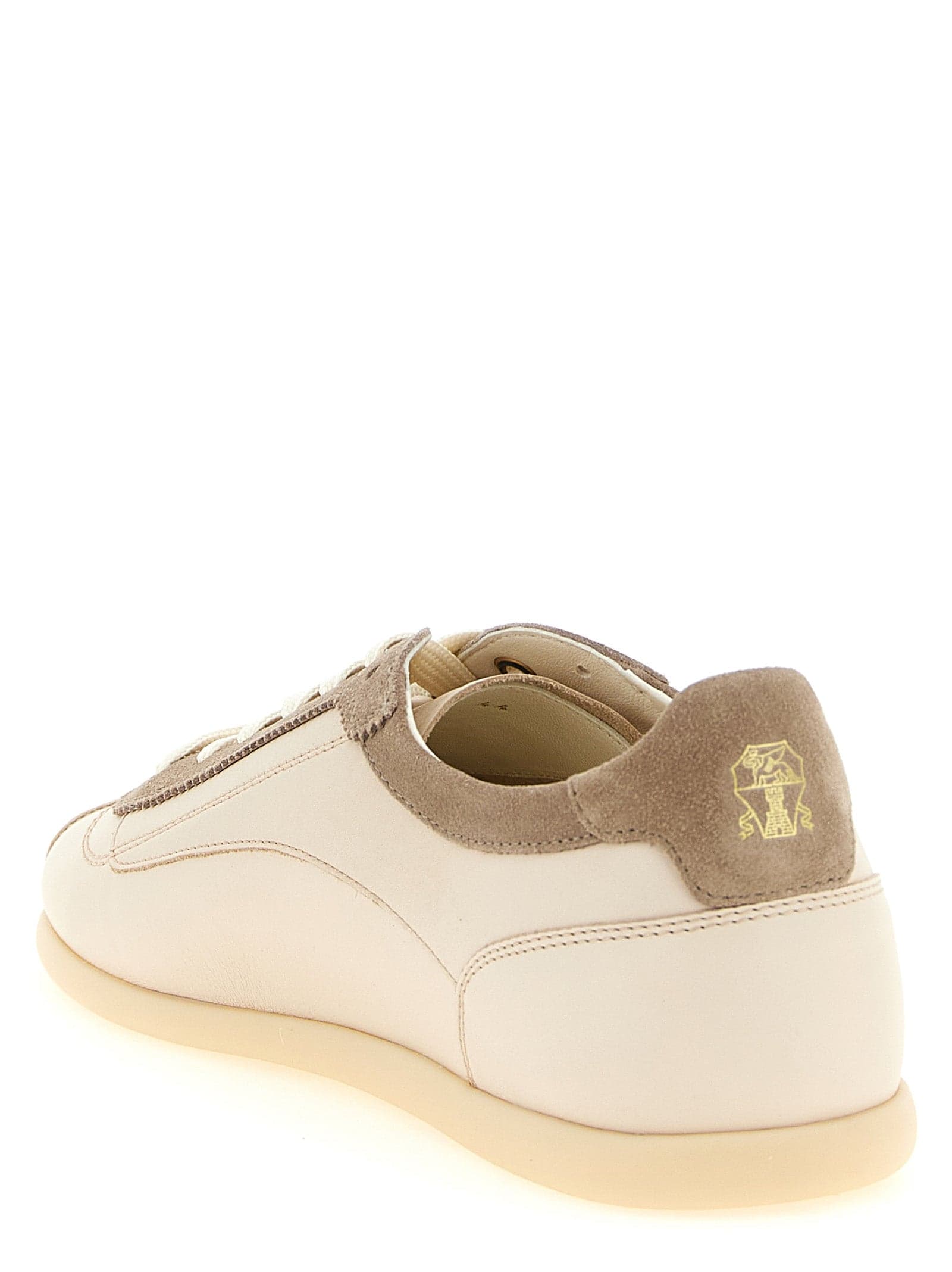 Beige Calfskin Low Top Sneakers - 3