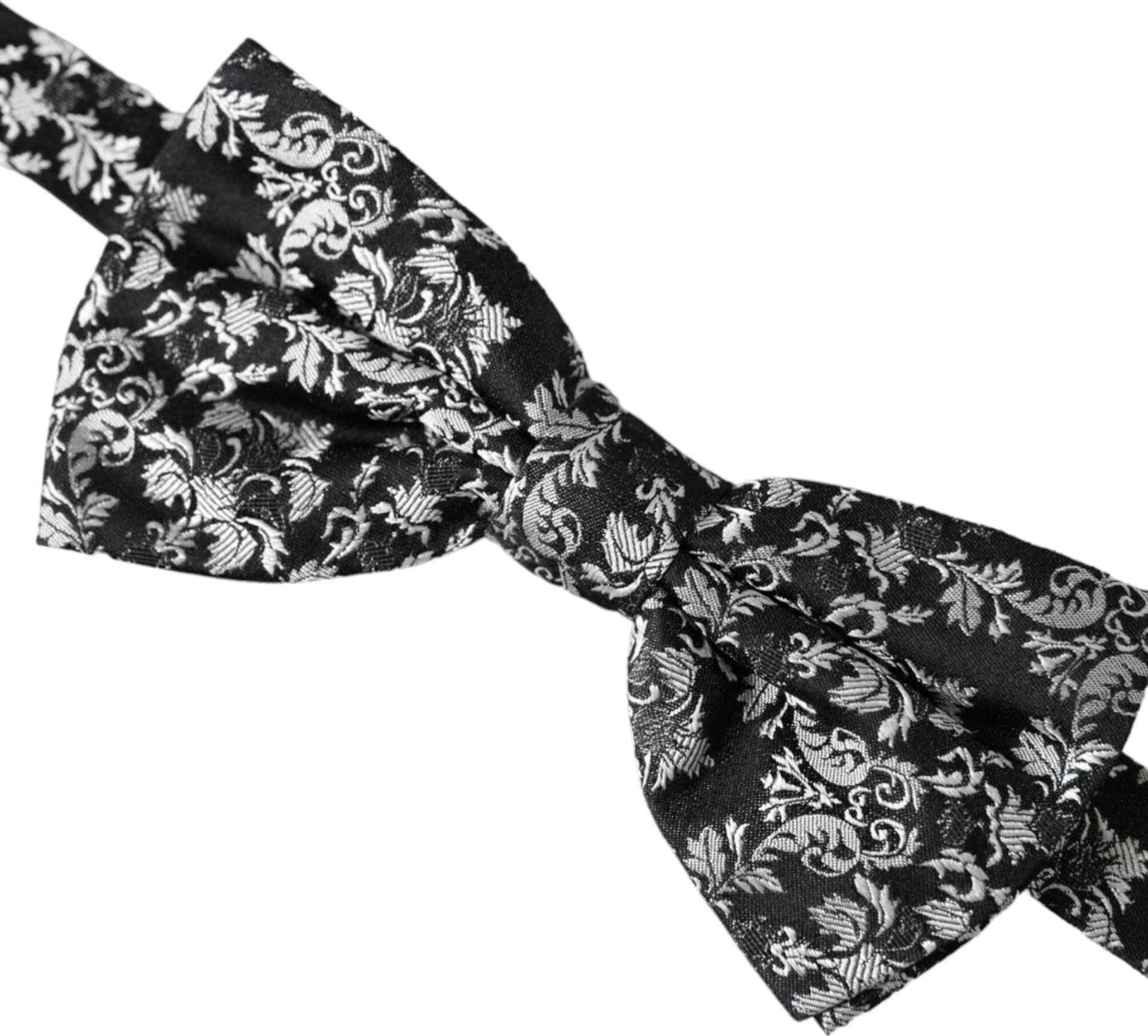Black Floral Silk Adjustable Neck Men Bow Tie - 3