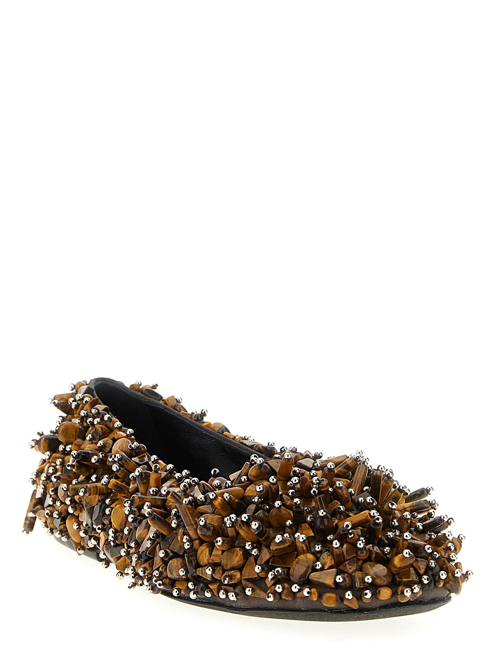 Brown Viscose Ballet Flats - 2