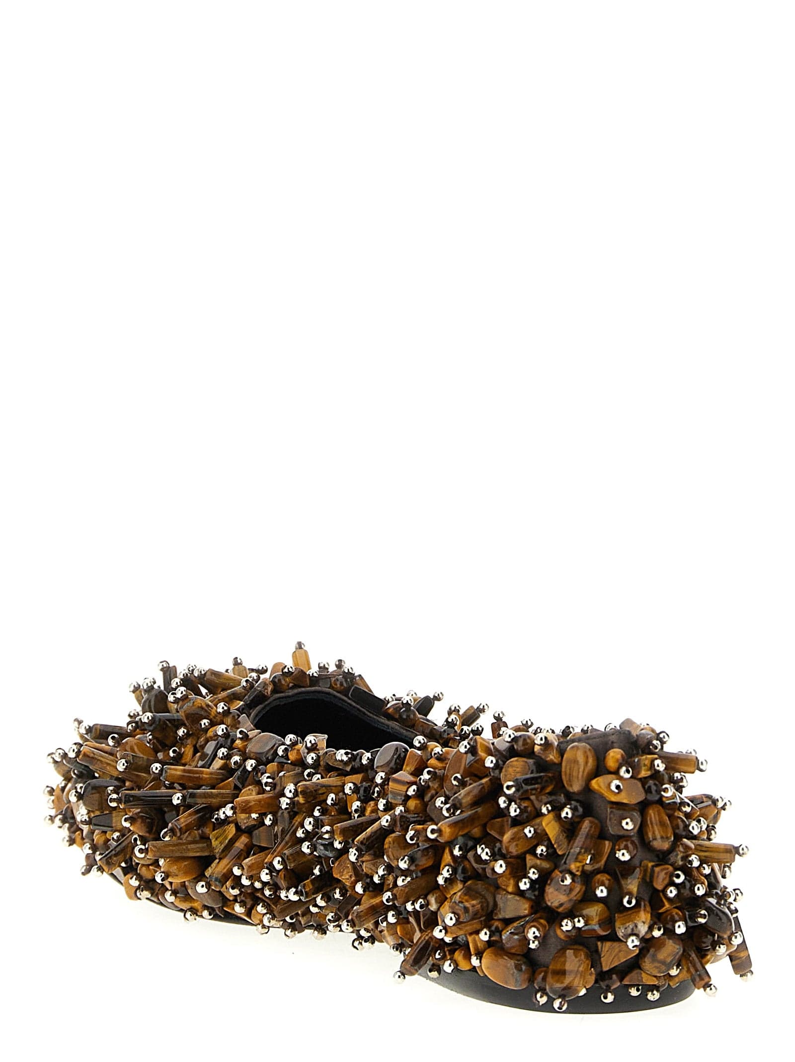 Brown Viscose Ballet Flats - 3