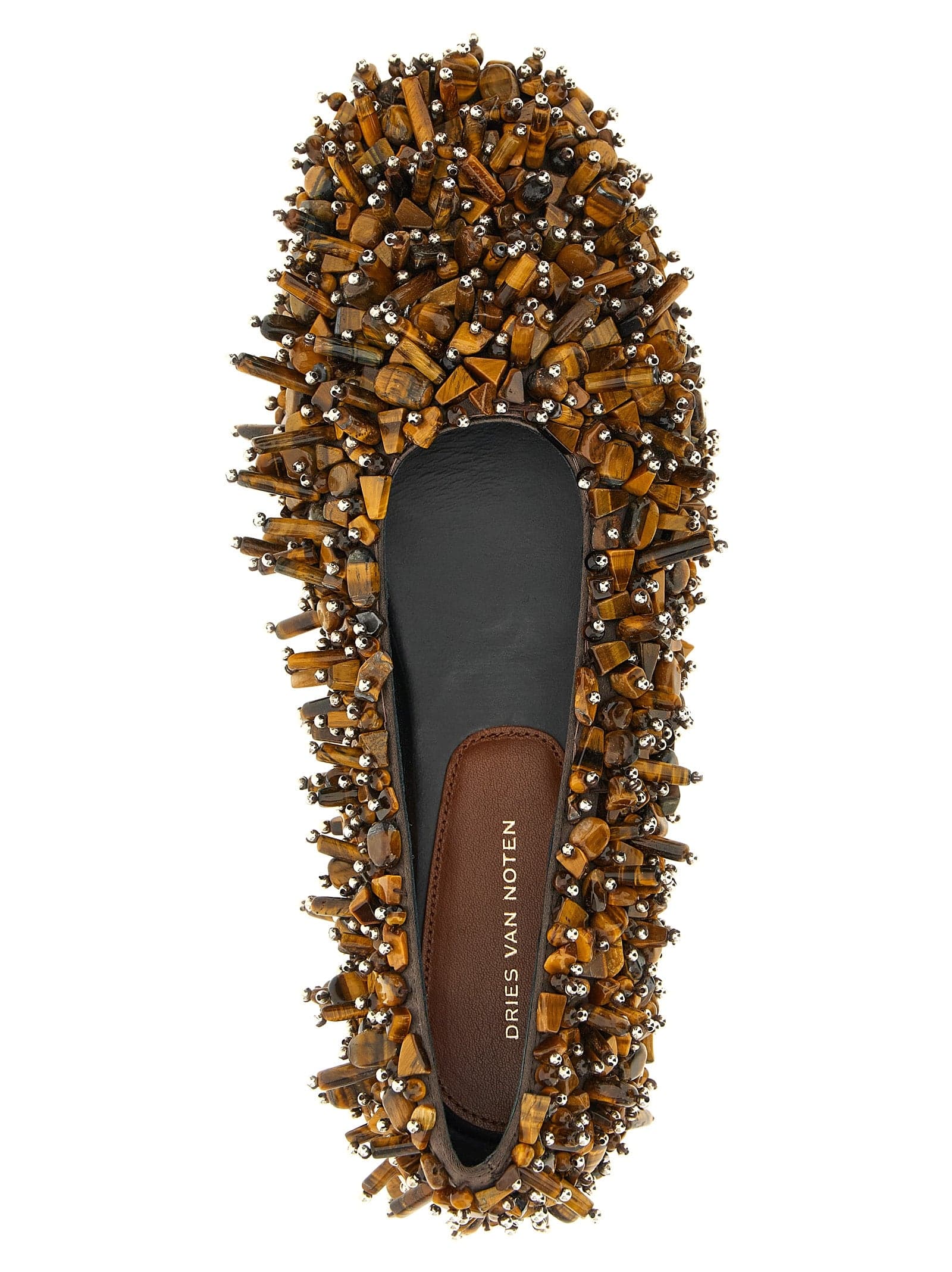 Brown Viscose Ballet Flats - 4