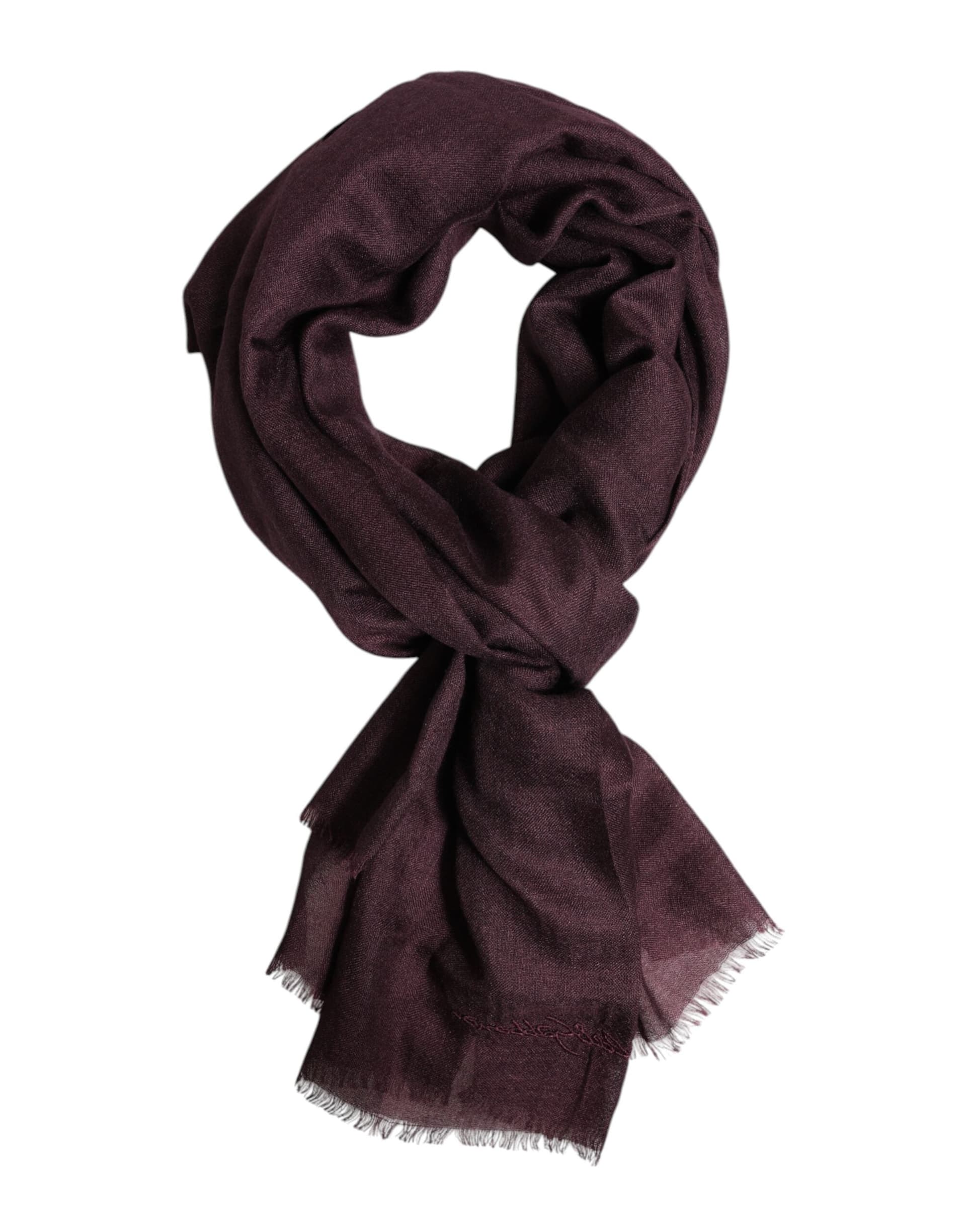 Maroon Cashmere Neck Warmer Wrap Shawl Scarf - 2