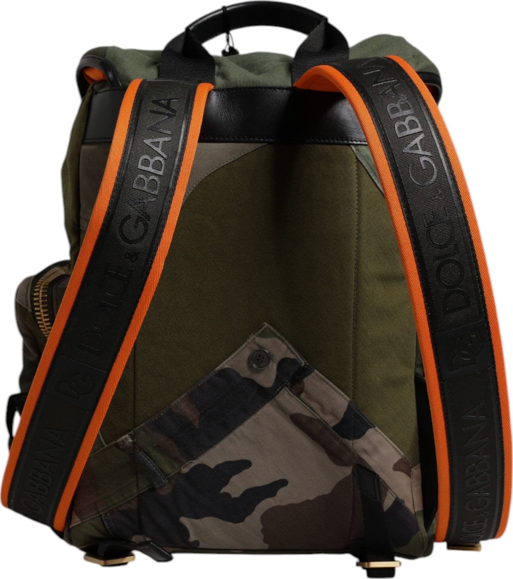 Military Green Patchwork Travel Backpack Bag - 2