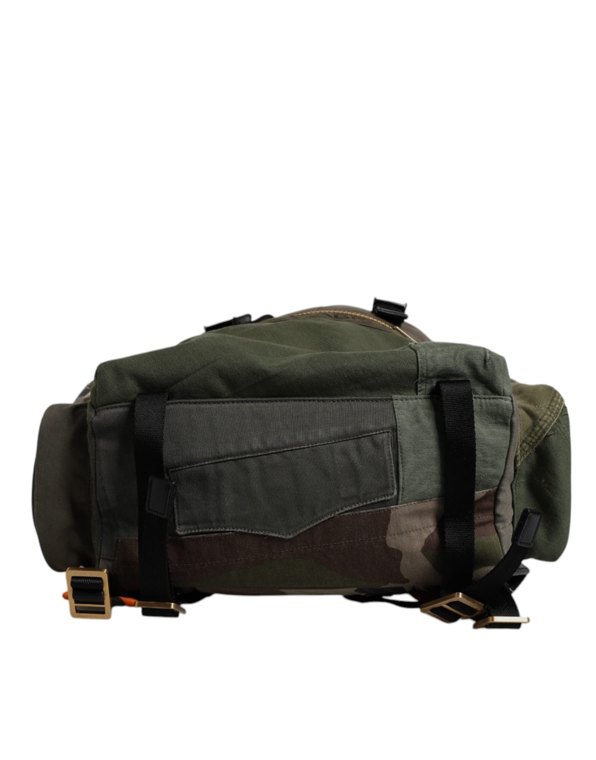 Military Green Patchwork Travel Backpack Bag - 3
