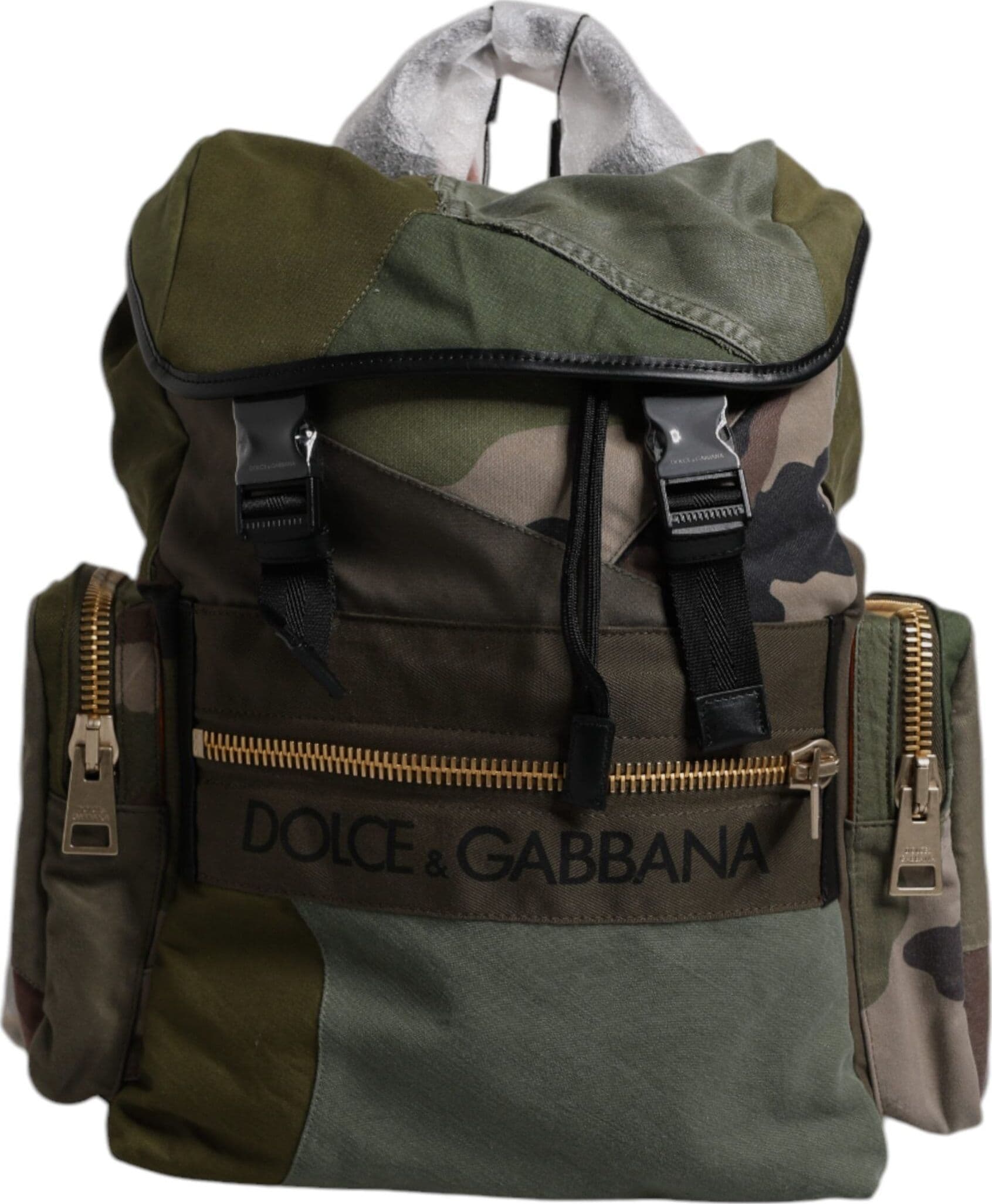 Military Green Patchwork Travel Backpack Bag - 5