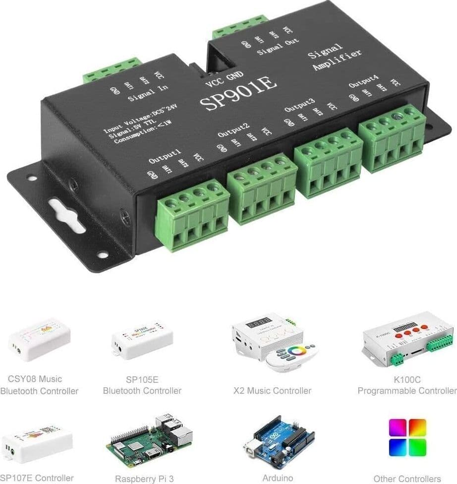 SP901E LED Pixel WS2812B WS2811 Ripetitore dell'amplificatore del segnale SPI - 6