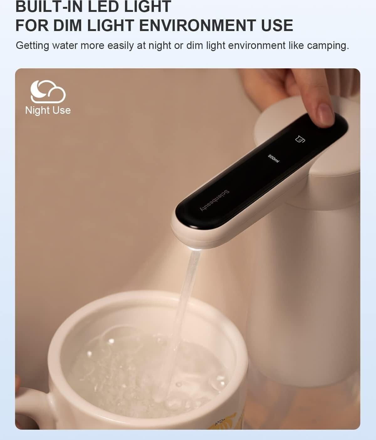 Dispenser di Acqua imbottigliata con Luce LED,  Ricarica USB, Pompa elettrica - 2