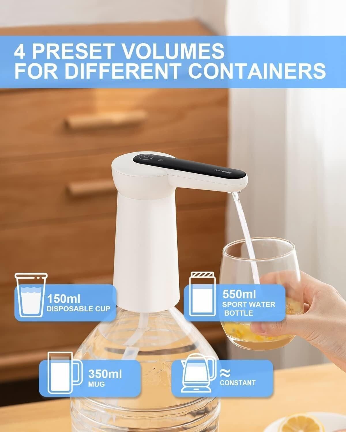 Dispenser di Acqua imbottigliata con Luce LED,  Ricarica USB, Pompa elettrica - 3