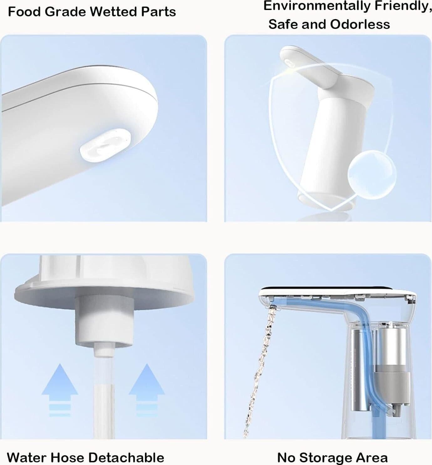 Dispenser di Acqua imbottigliata con Luce LED,  Ricarica USB, Pompa elettrica - 6
