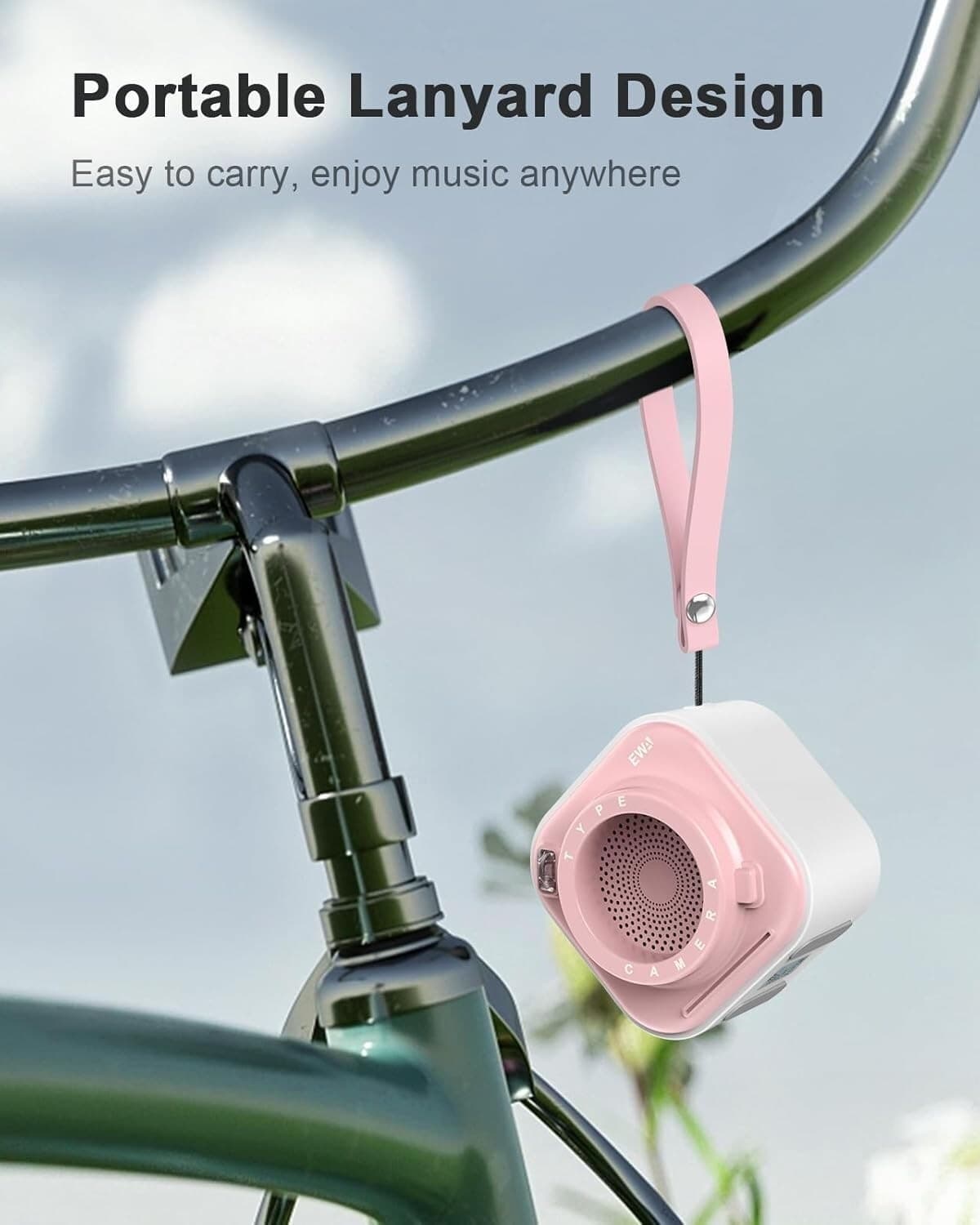 EWA Mini altoparlante wireless Bluetooth con cordino wireless portatile Rosa - 8