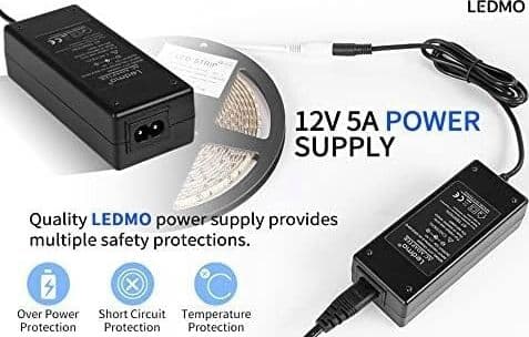 Alimentatore LEDMO 2 Pezzi 12V 5A Trasformatore 60W, Alimentatore 12v 5a Per Spi - 2