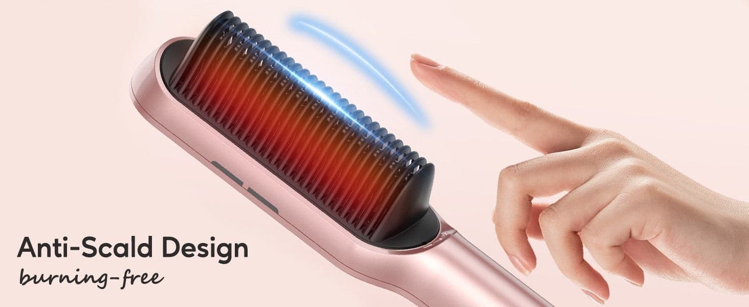 Spazzola Lisciante per Capelli Oro Rosa Pettine Lisciante Ionico Terviiix - 15