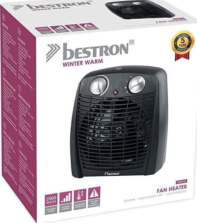 Bestron AFH211B Termo Ventilatore, 2000 W, Plastic, Nero - 6