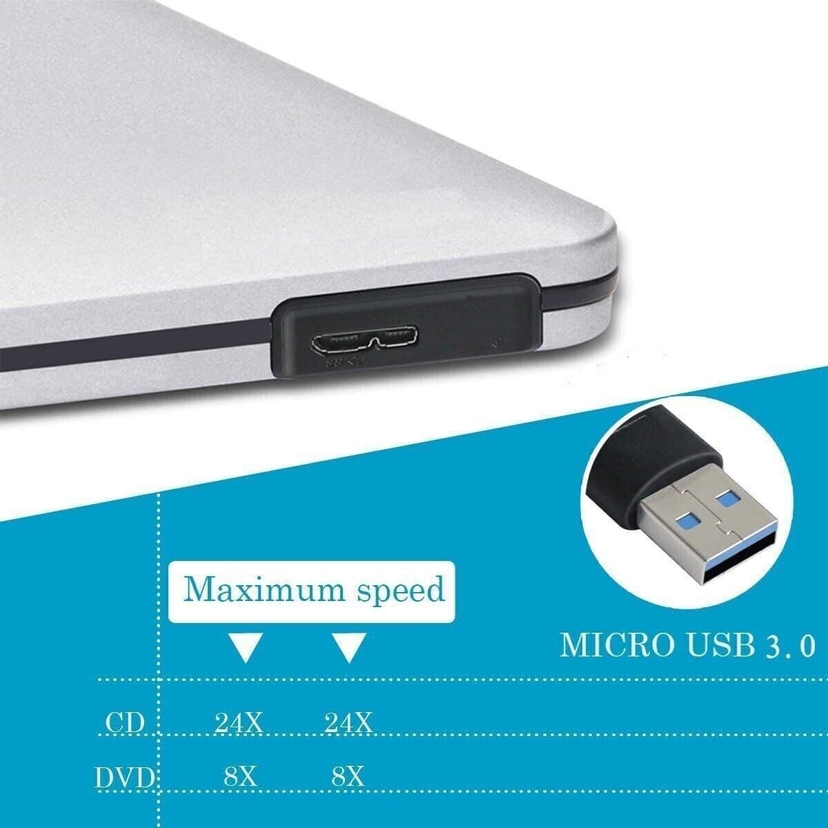 Sopoby ODP95 Masterizzatore  Driver DVD-RW Super Slim, in lega di alluminio - 5