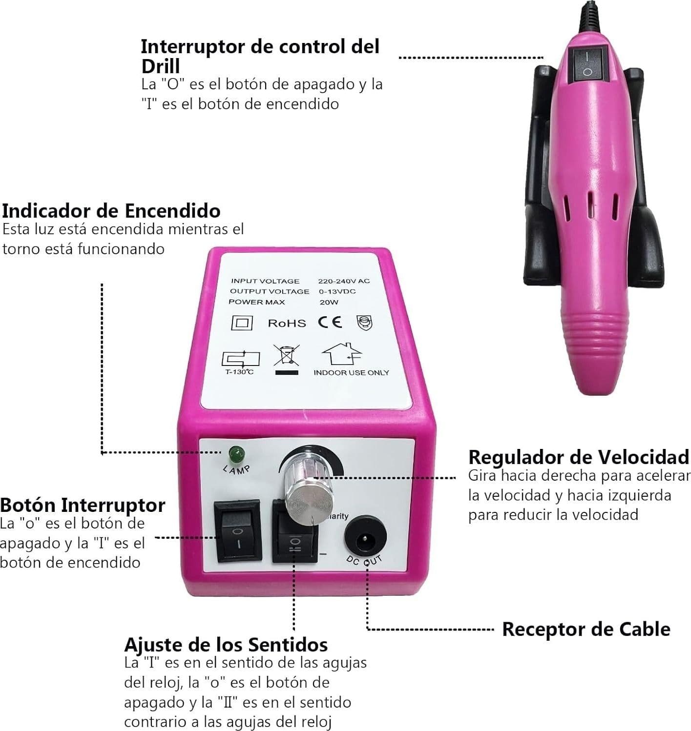 Fresa per unghie Kit professionale lima per unghie elettrica per manicure - 3