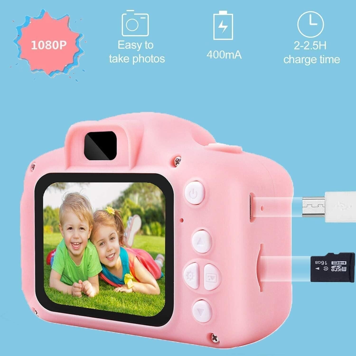 Fotocamera Digitale per Bambini, Fotocamera Giocattolo per Bambini con Schermo - 3