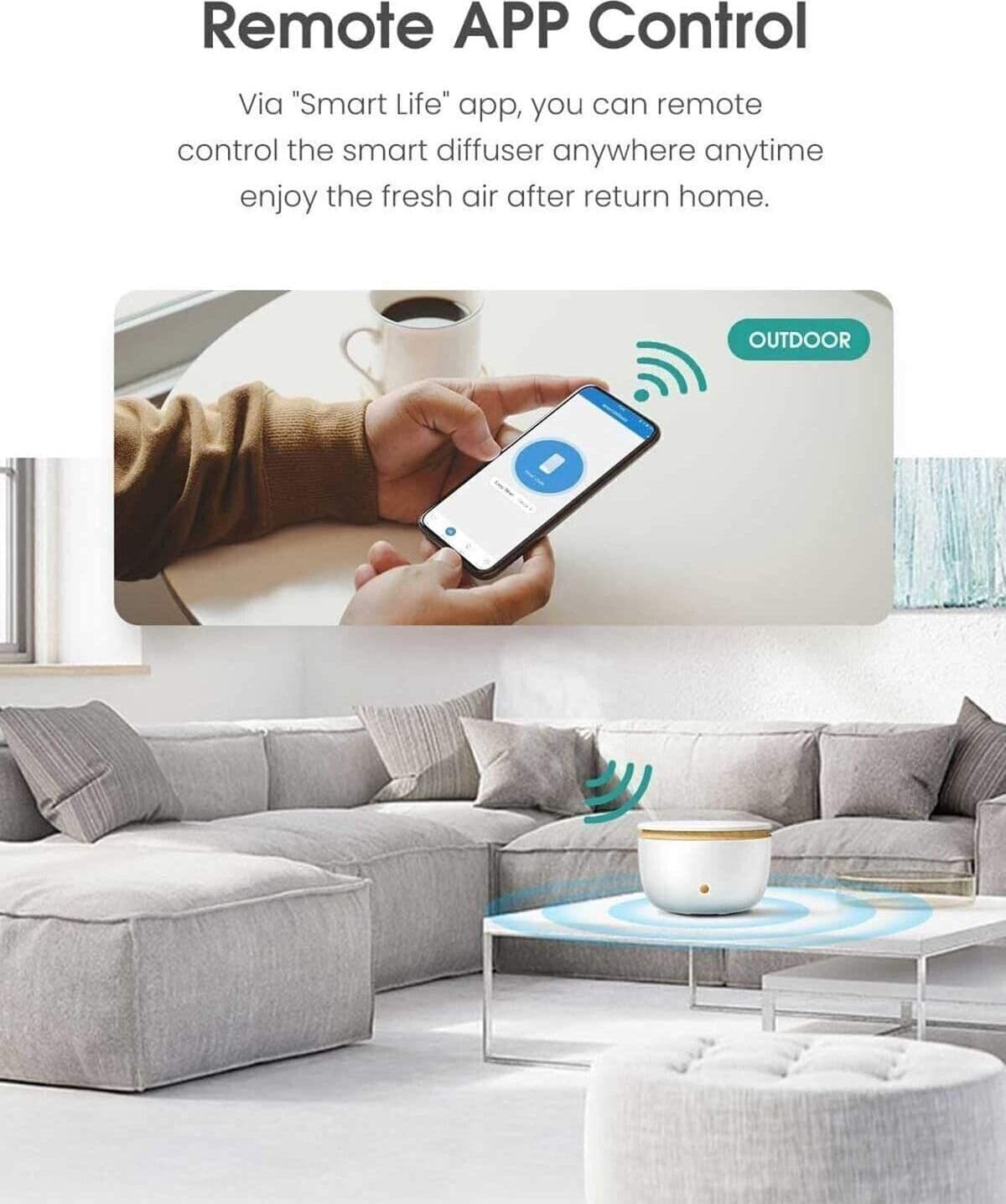 Smart WiFi Wireless Oil Diffuser Umidificatore App Controllo vocale Diffusore - 6