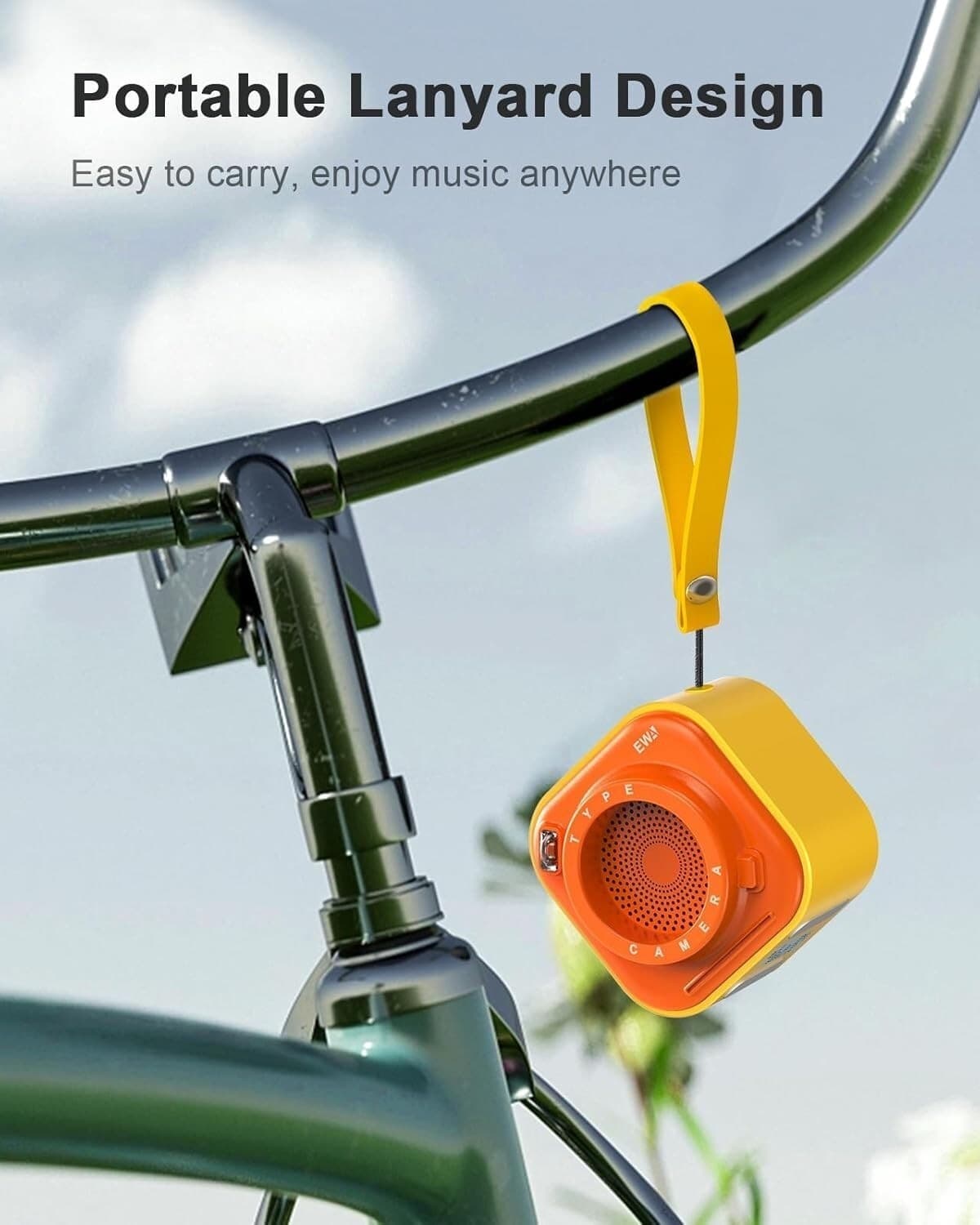 EWA Mini altoparlante wireless Bluetooth con cordino wireless portatile Arancio - 2