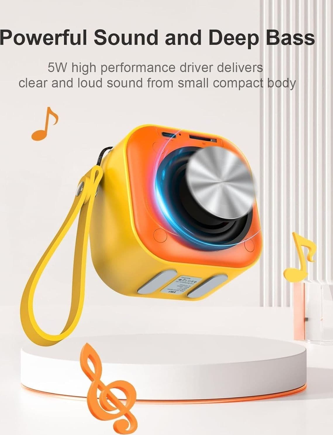 EWA Mini altoparlante wireless Bluetooth con cordino wireless portatile Arancio - 3