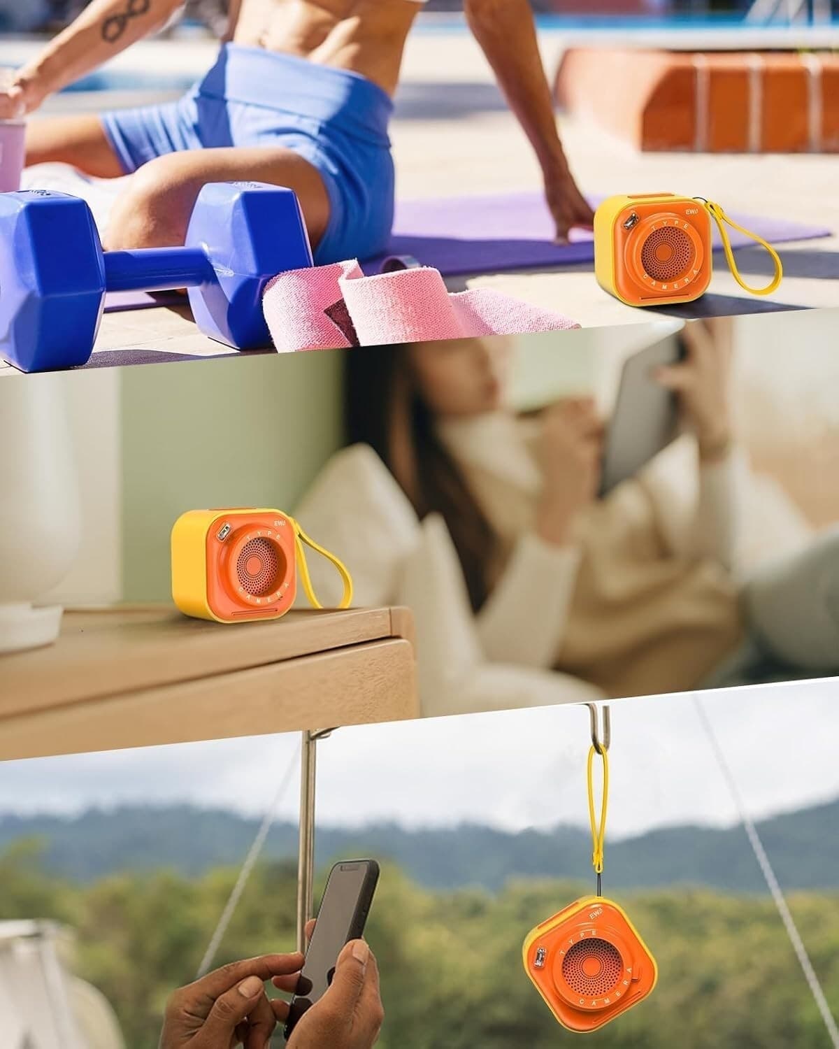 EWA Mini altoparlante wireless Bluetooth con cordino wireless portatile Arancio - 7