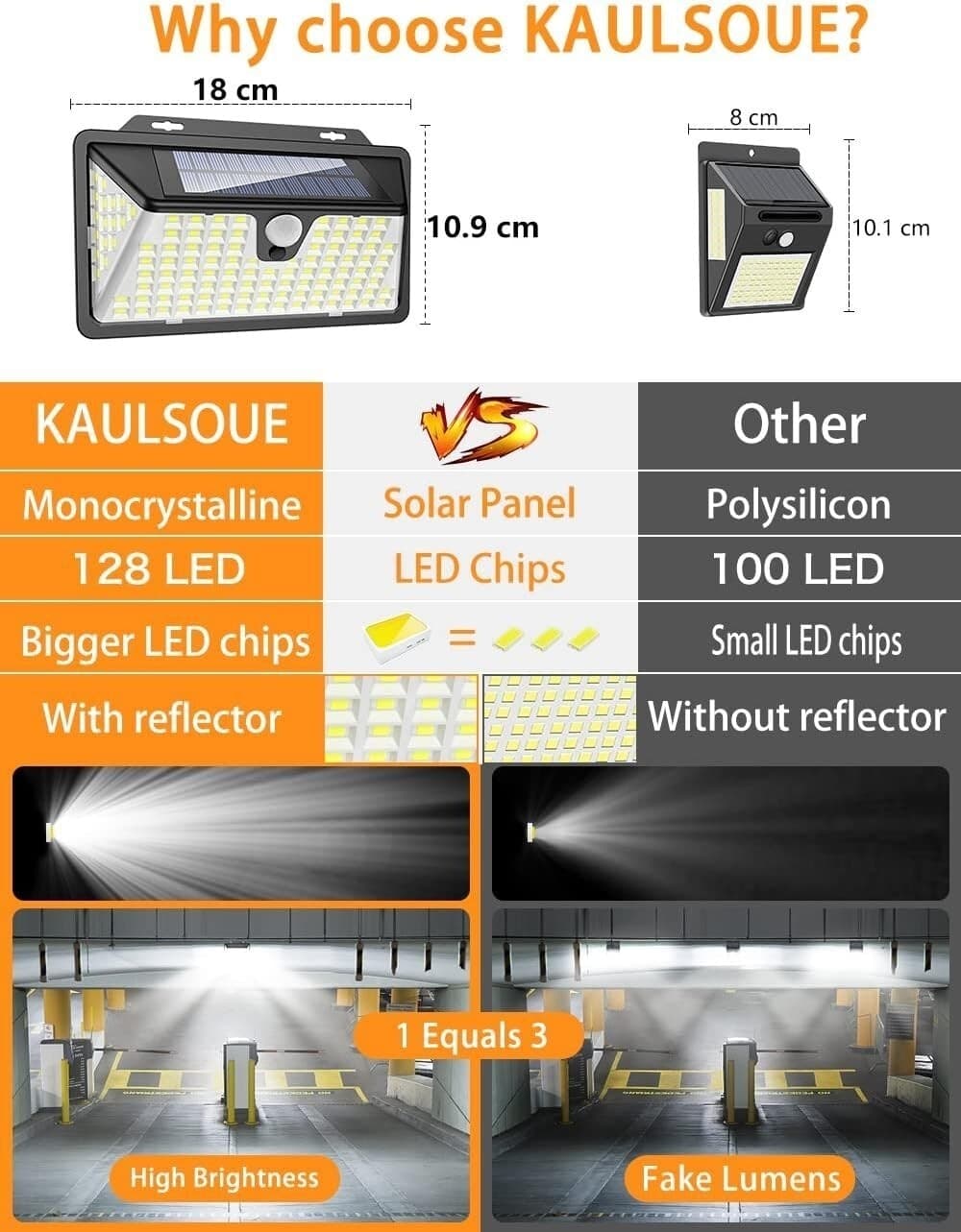 Luci di sicurezza solari 2 Kaulsoue per esterni con sensore di movimento Lampada - 3