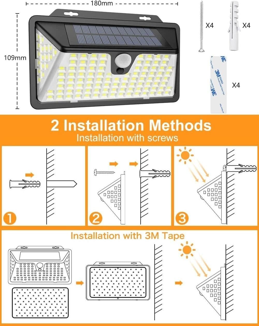 Luci di sicurezza solari 2 Kaulsoue per esterni con sensore di movimento Lampada - 4
