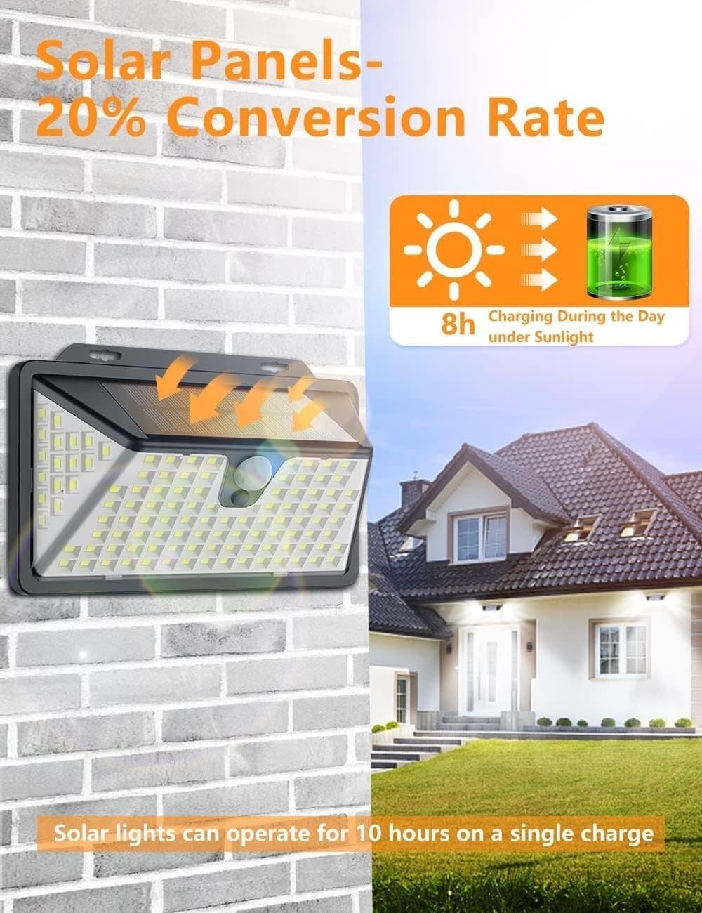 Luci di sicurezza solari 2 Kaulsoue per esterni con sensore di movimento Lampada - 7