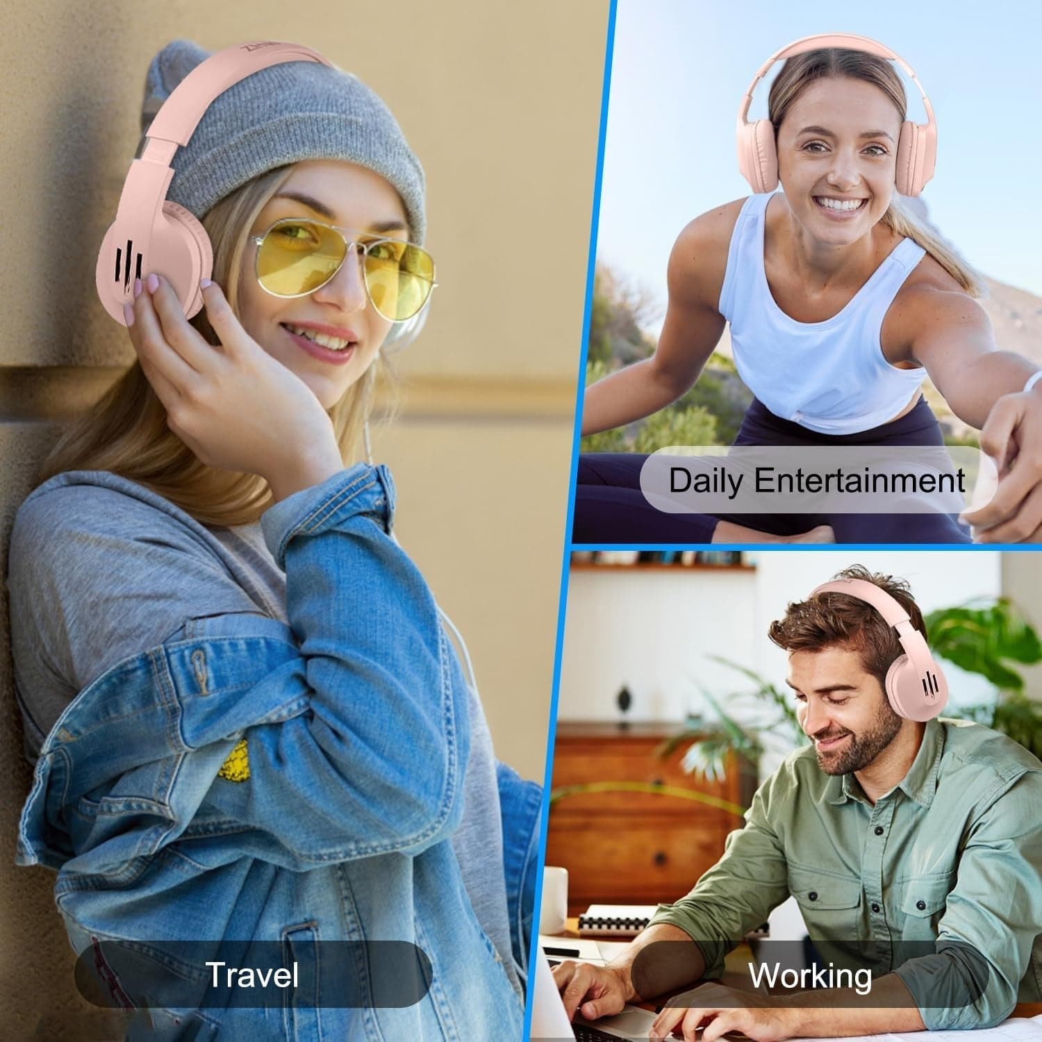 Cuffie Bluetooth ZIHNIC sovraurali wireless 5 modalità di equalizzazione HIFI - 2