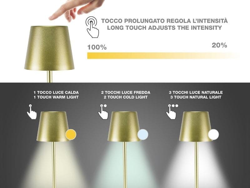 Lampada da Tavolo Senza Fili 2in1 Adattatore per bottiglie incluso Bper - 3