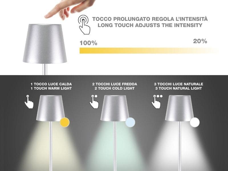 Lampada da Tavolo Senza Fili 2in1 Adattatore per bottiglie incluso Bper - 3