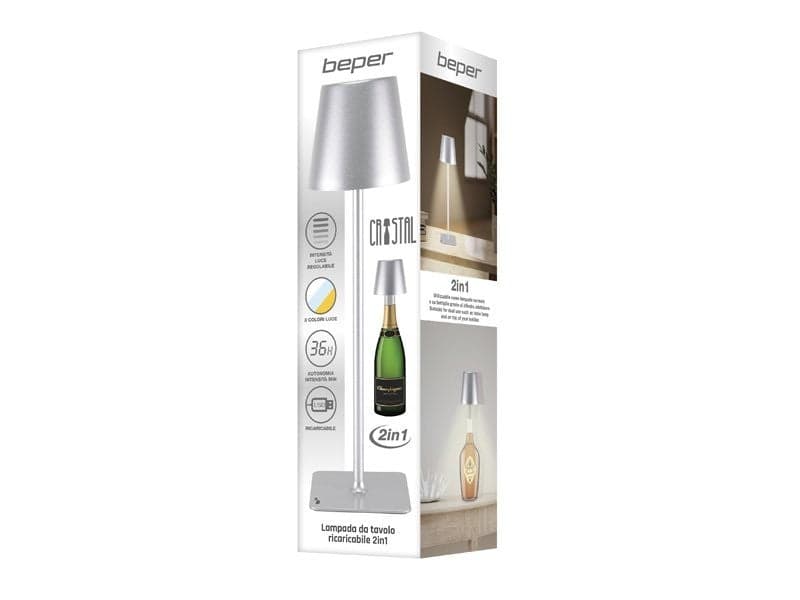 Lampada da Tavolo Senza Fili 2in1 Adattatore per bottiglie incluso Bper - 8