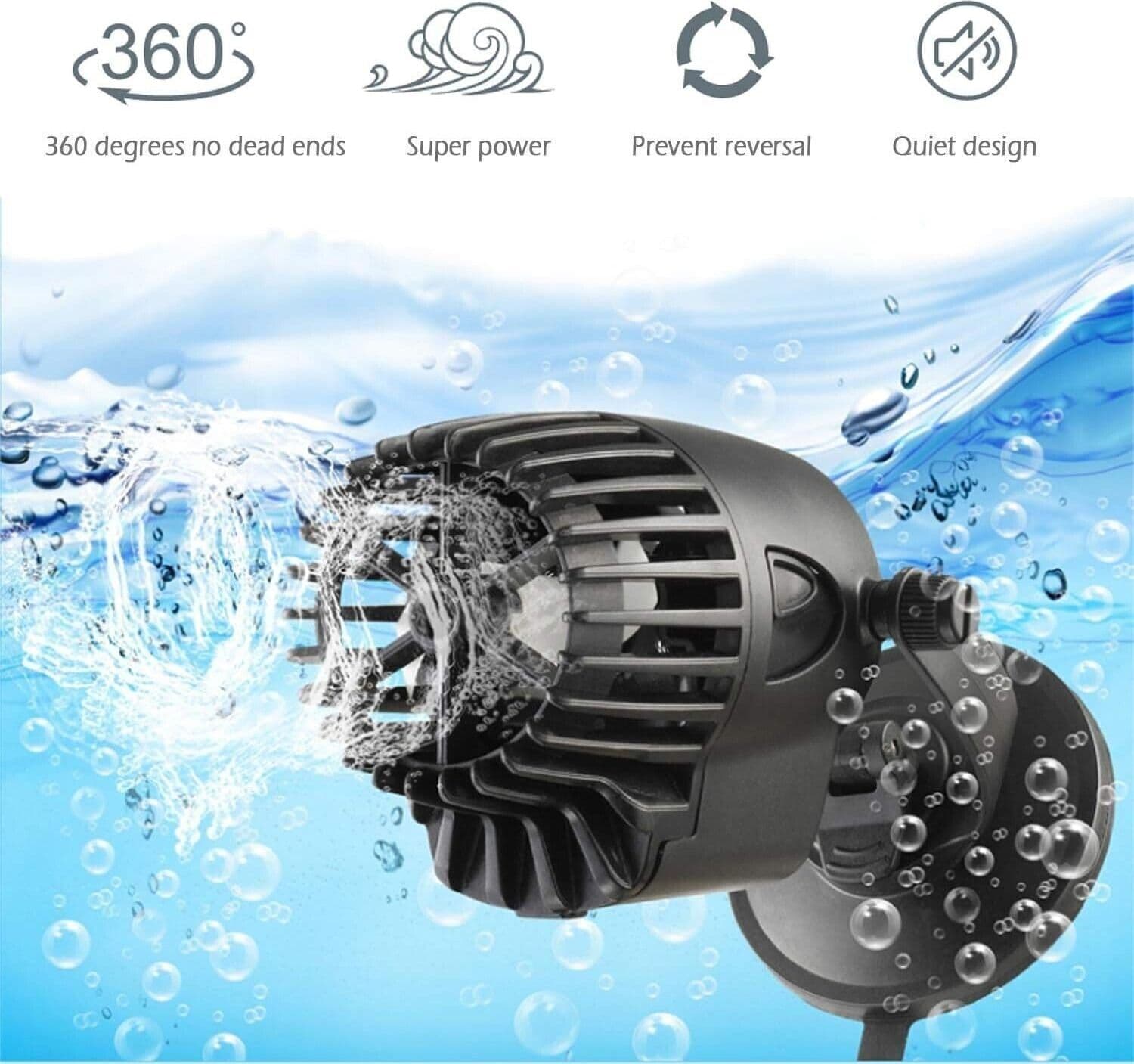Pompa per acquario BPS 7500L/H Pompa di circolazione Wave Maker 10W QL-200M - 2
