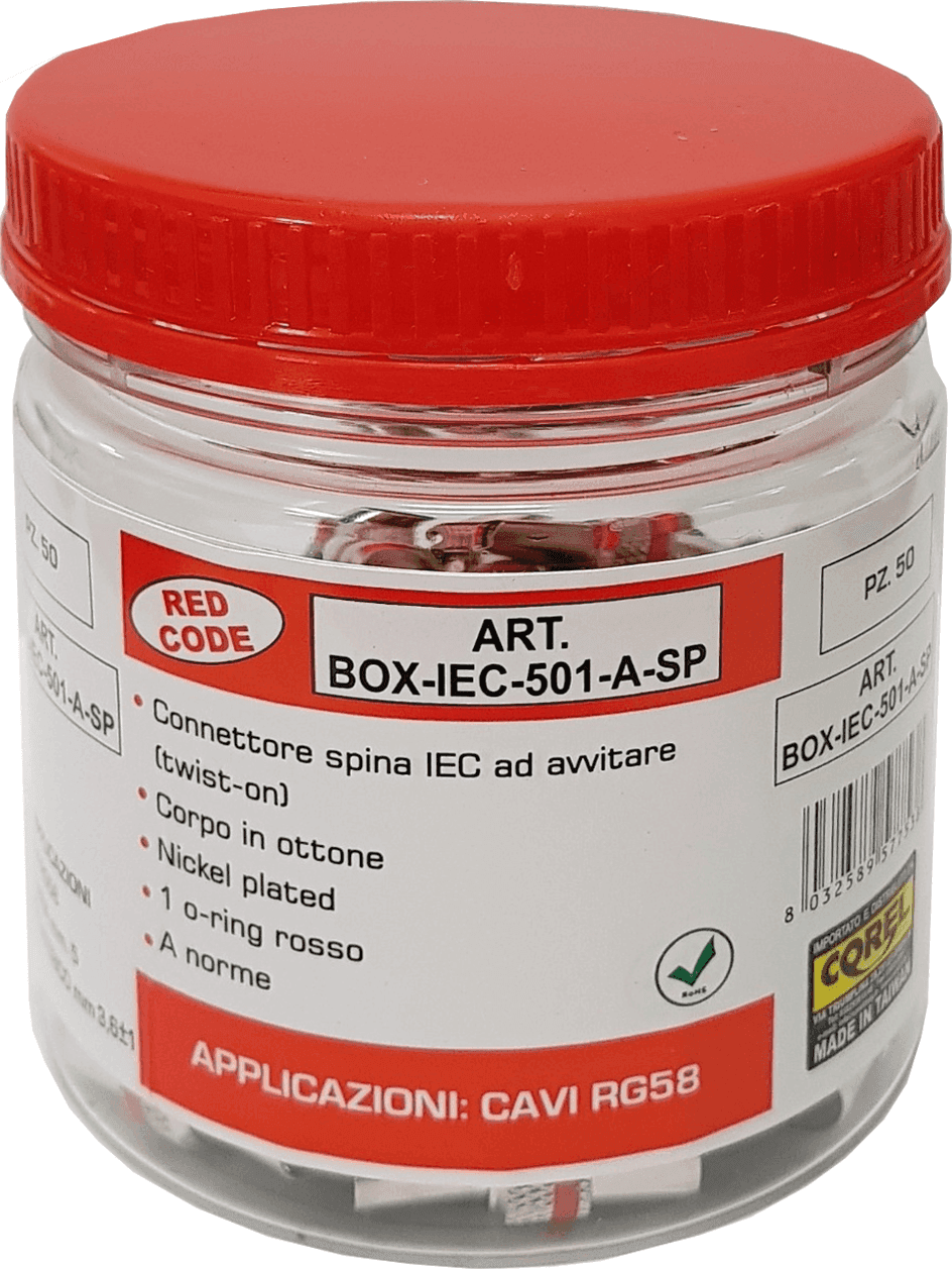 CONN SPINA IEC AD AVVITARE IN OTTONE NICHELATO CON O'RING PER CAVI Ø5MM 50 pz - 2
