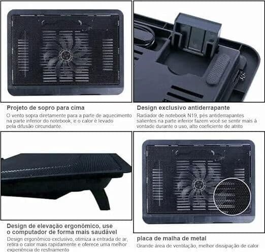 Supporto per LAPTOP Notebook Cooler M19  Design supersottile ventola singola - 4