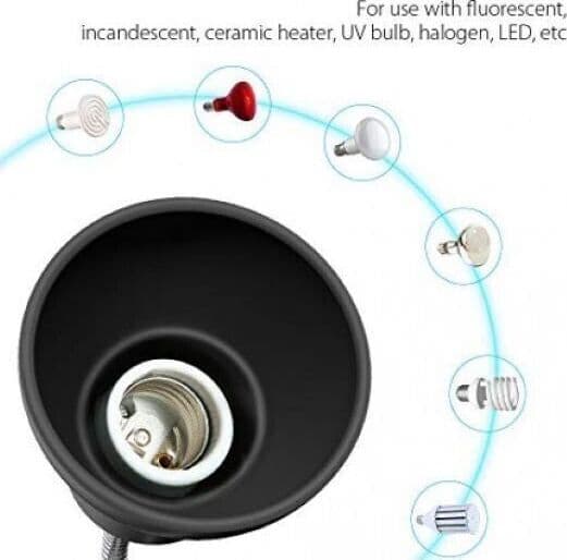 Lampada Riscaldante da 25 W con Supporto Lampada Basking UVA UVB - 2
