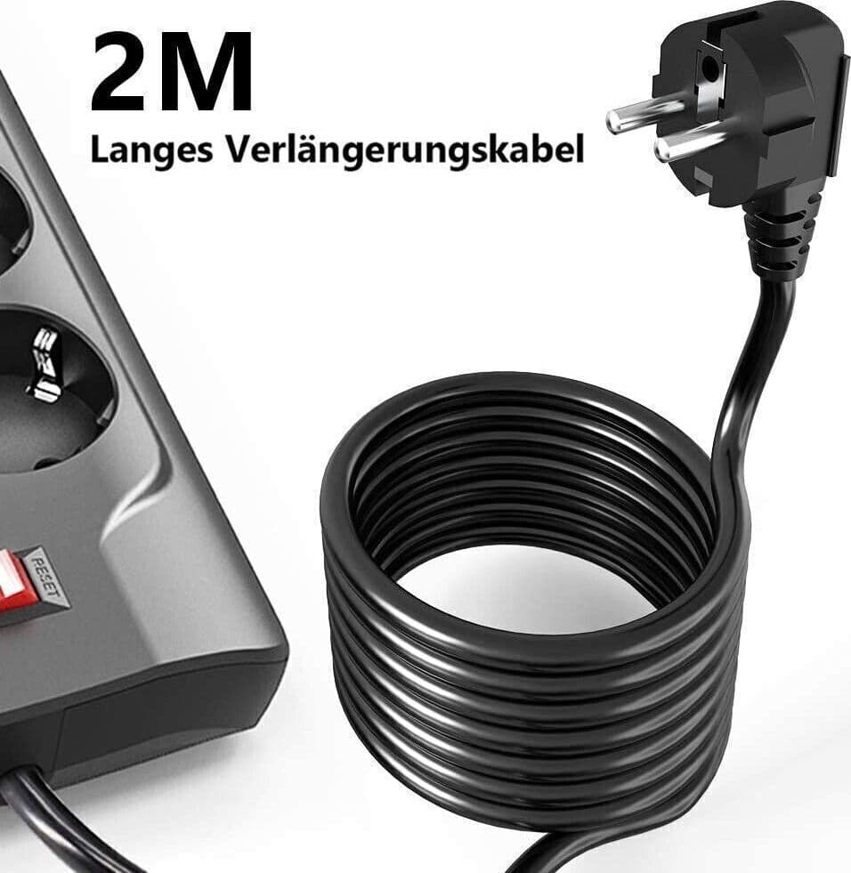 MiiKARE Ciabatta a 8 Prese con 4 Porte USB,Presa Multipla Protetta - 6