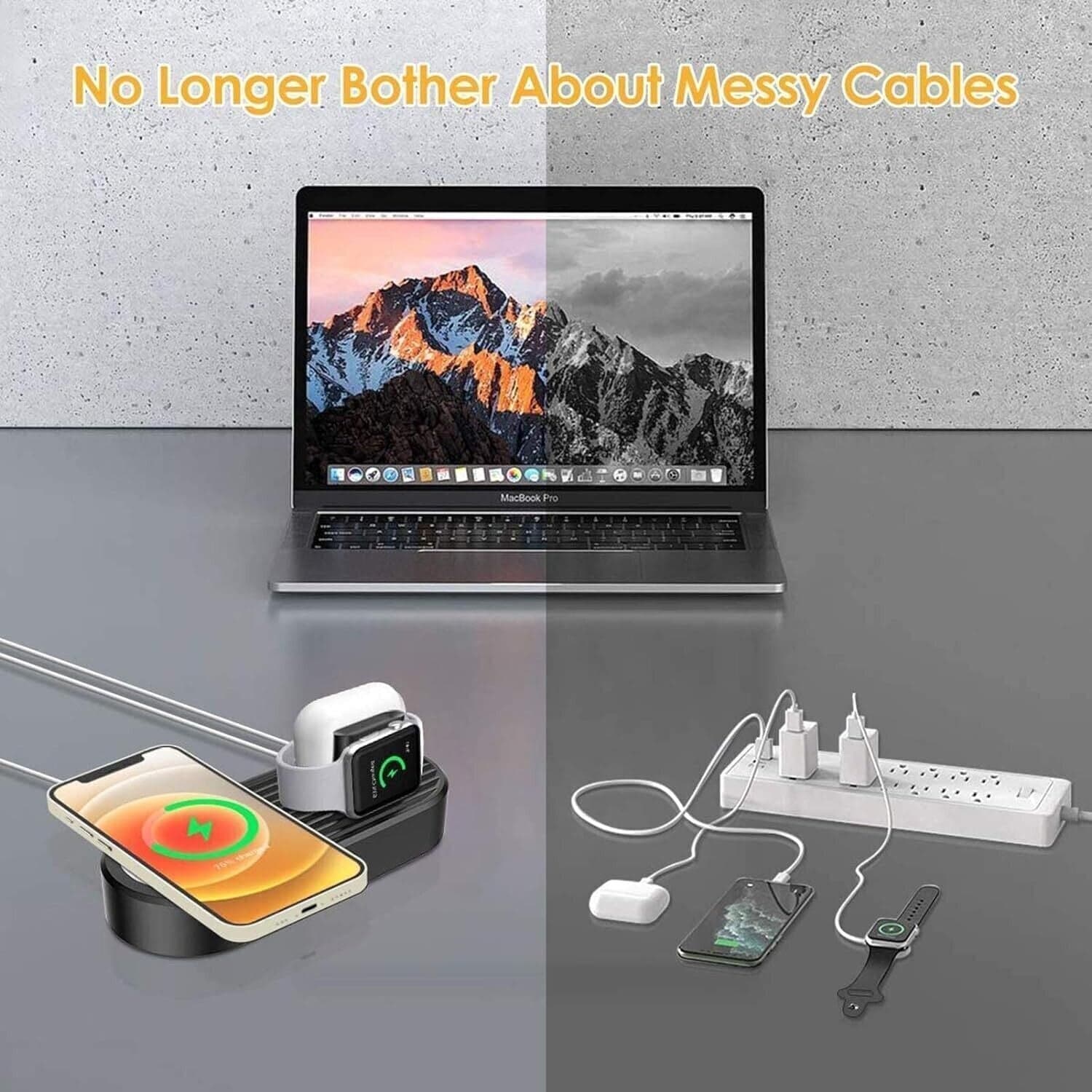 Caricabatterie rapido wireless compatibile con prodotti di marca Apple - 2