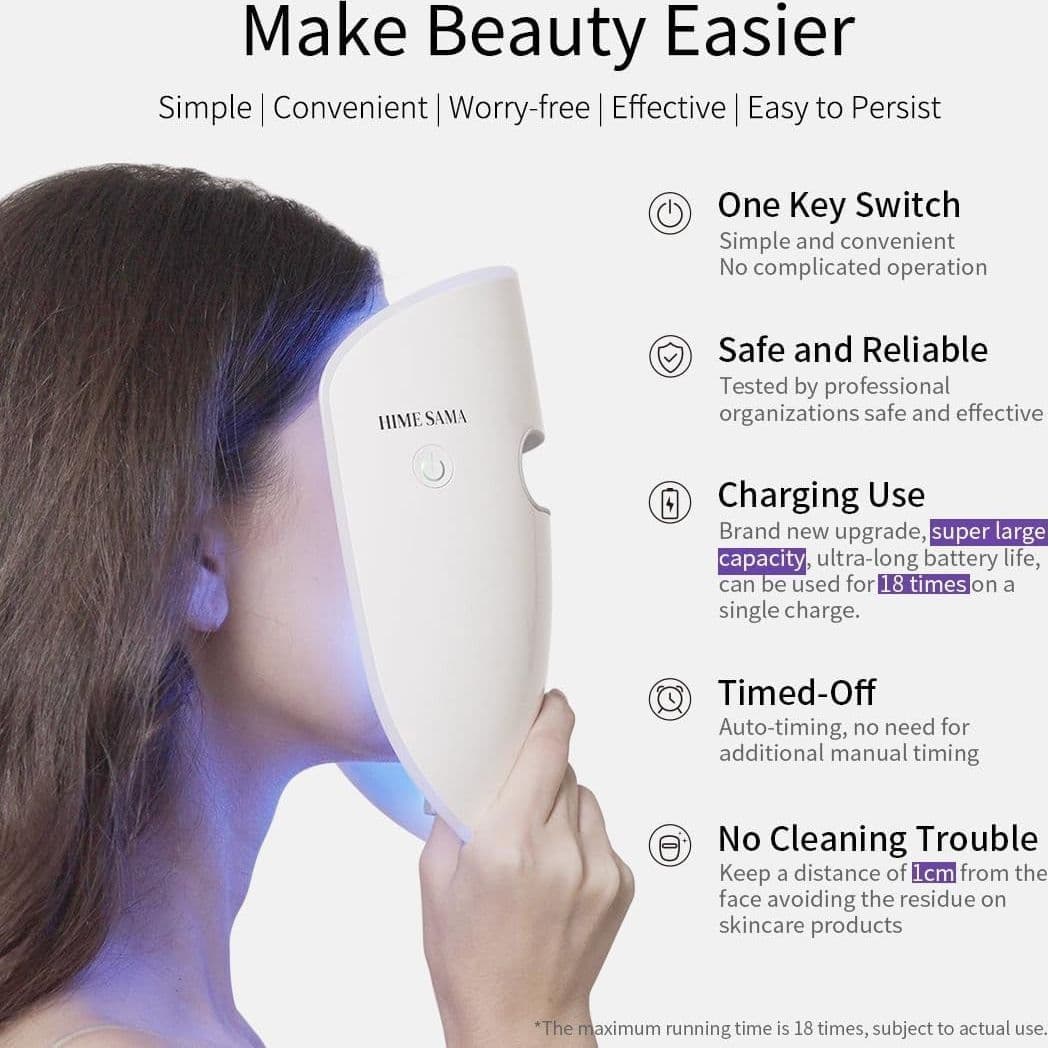 Maschera Viso LED, 8 Colori LED HIME SAMA Miracle ACE per la Cura della Pelle - 5