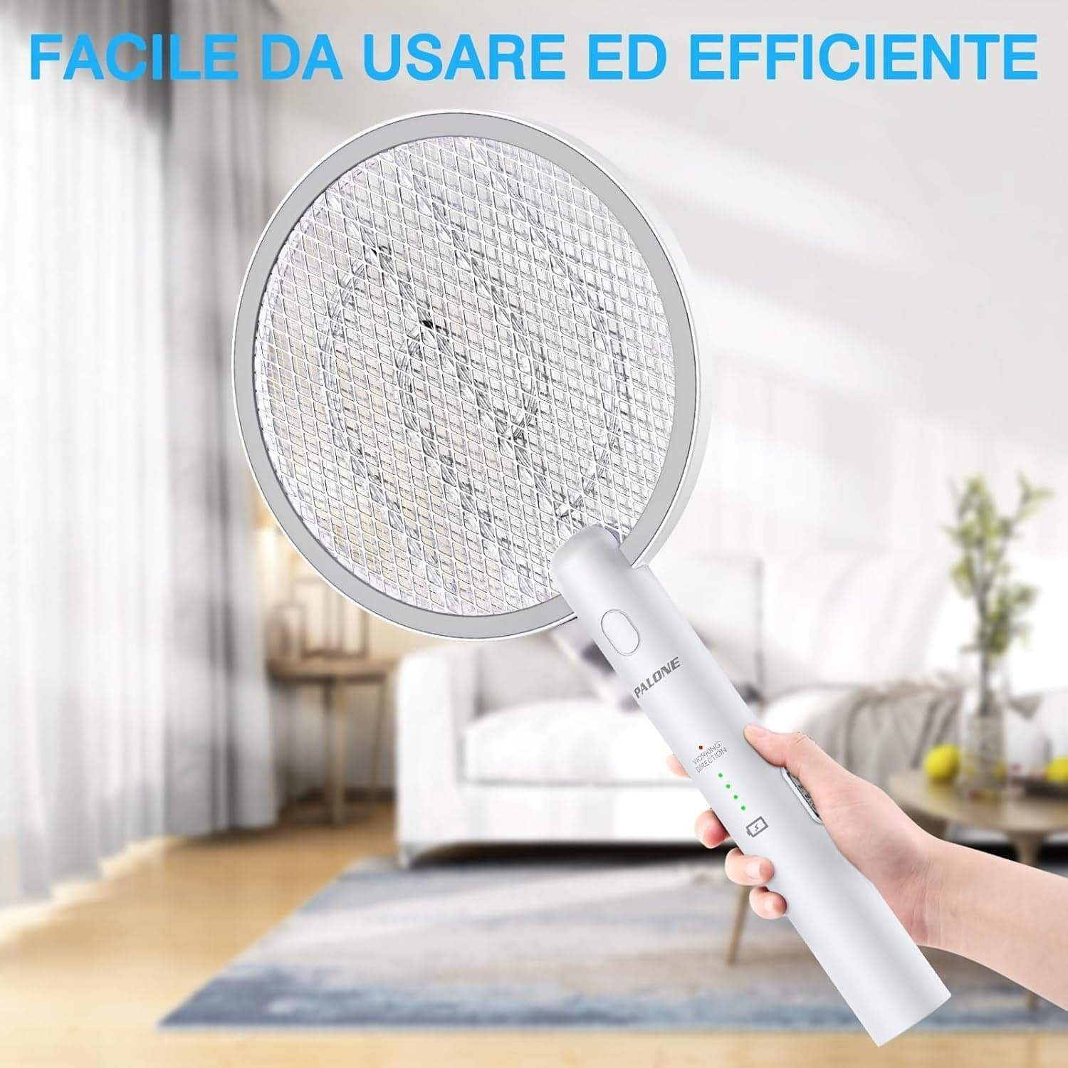 Racchetta antizanzare elettrica con LED ricaricabile tramite USB PALONE - 5