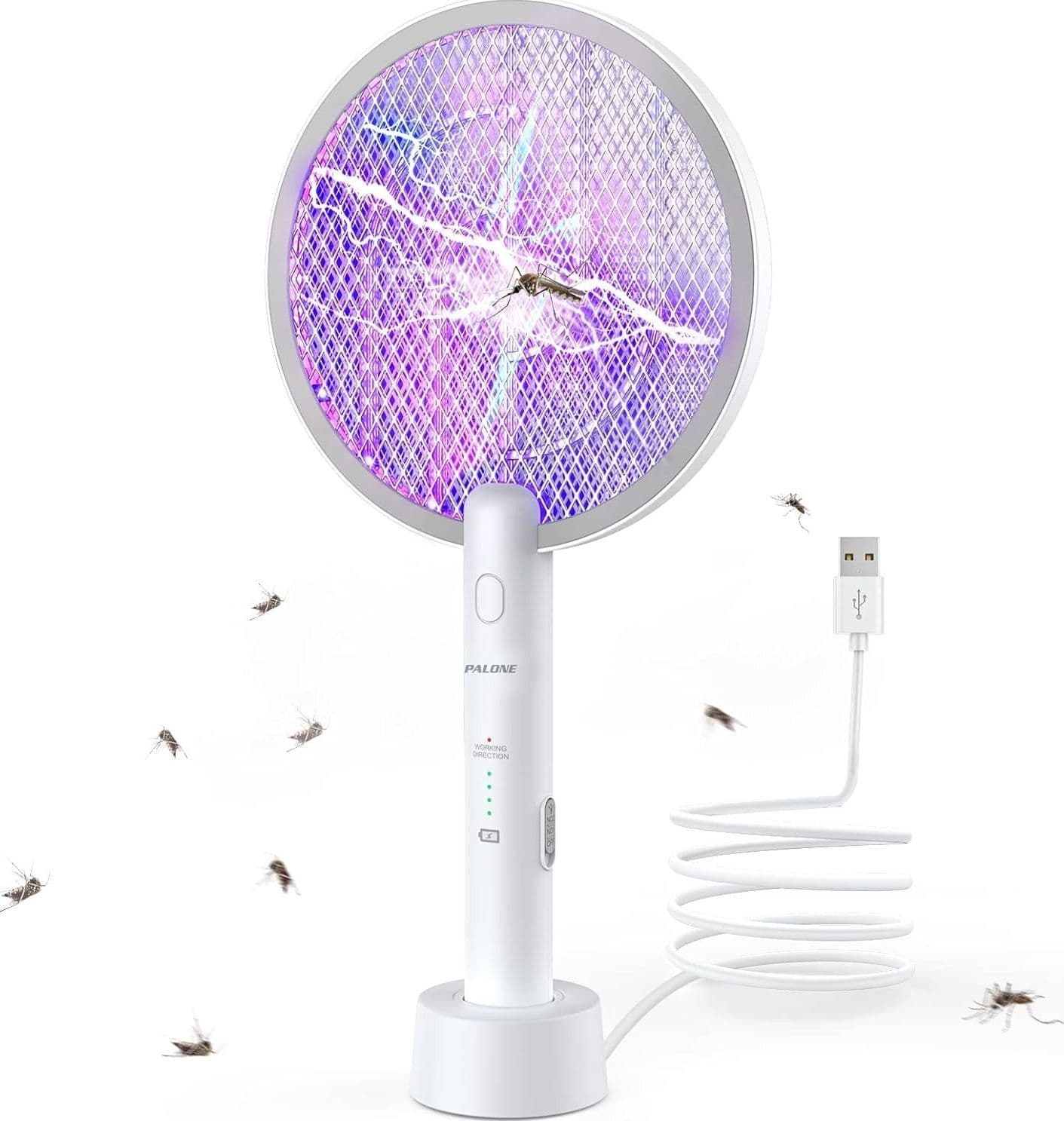 Racchetta antizanzare elettrica con LED ricaricabile tramite USB PALONE - 8