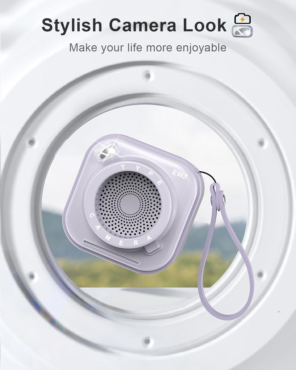 EWA Mini altoparlante wireless Bluetooth con cordino wireless portatile Viola - 2