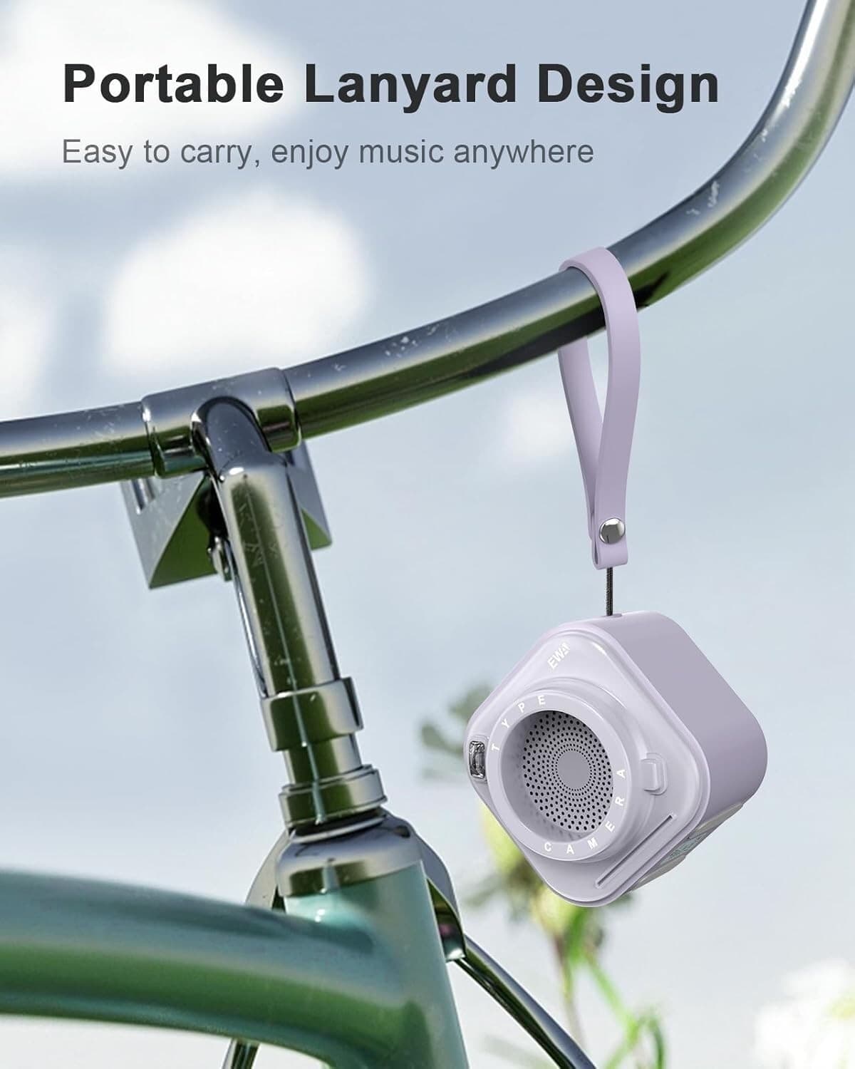 EWA Mini altoparlante wireless Bluetooth con cordino wireless portatile Viola - 5