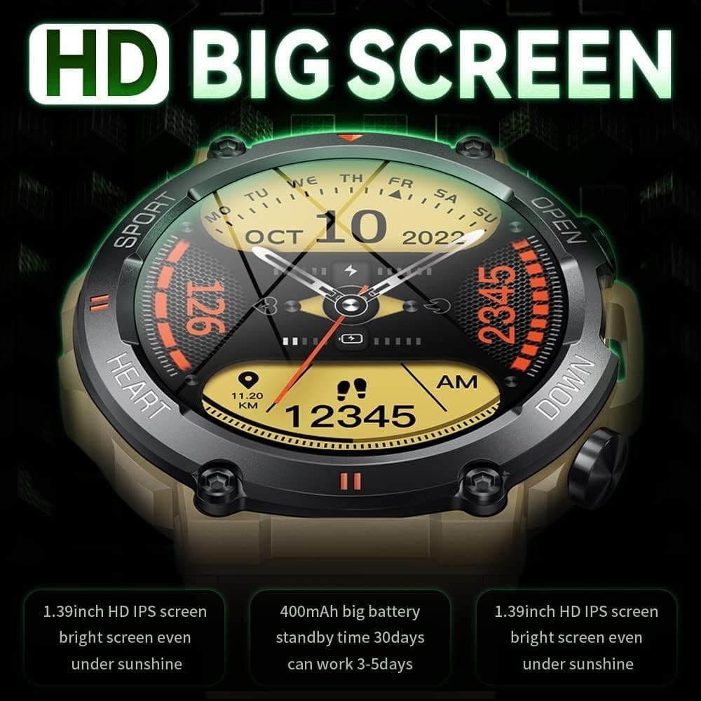 Smartwatch Uomo Orologio Fitness Militari Smart Watch Tracker di attività 35 mm - 2
