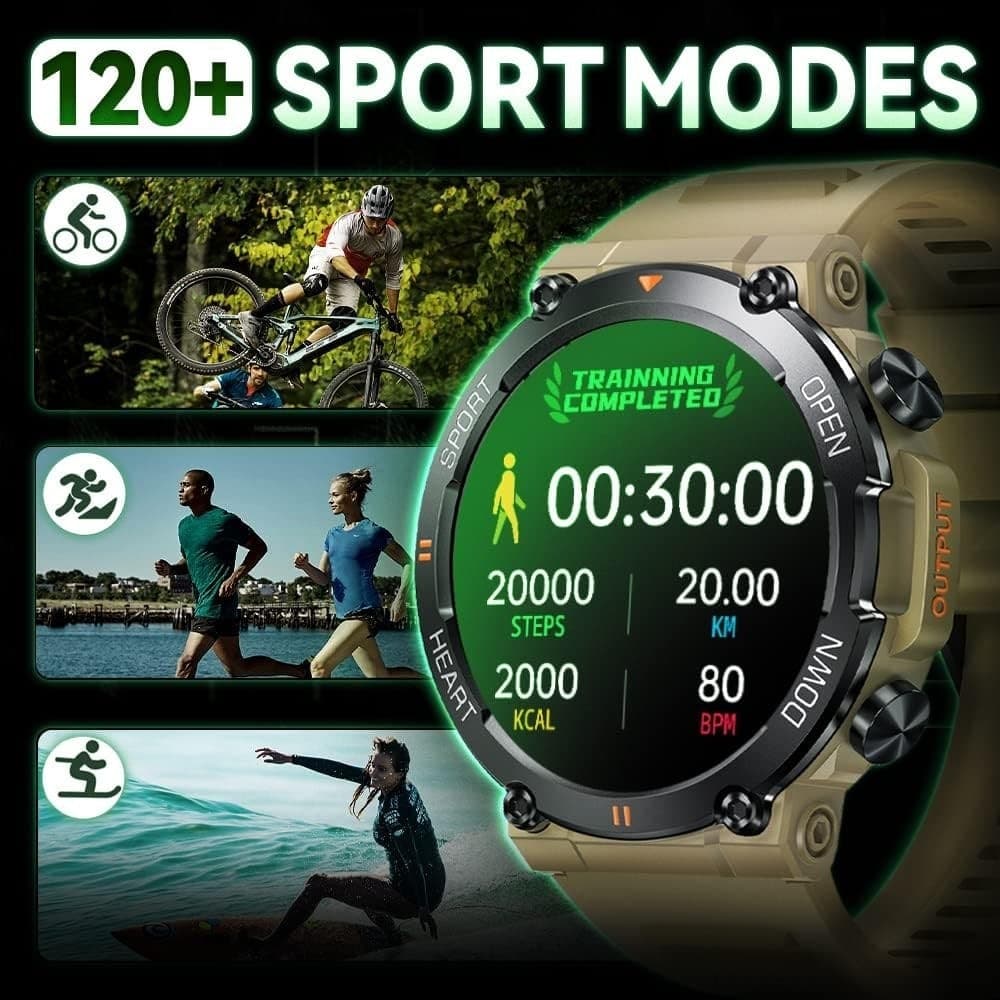 Smartwatch Uomo Orologio Fitness Militari Smart Watch Tracker di attività 35 mm - 7