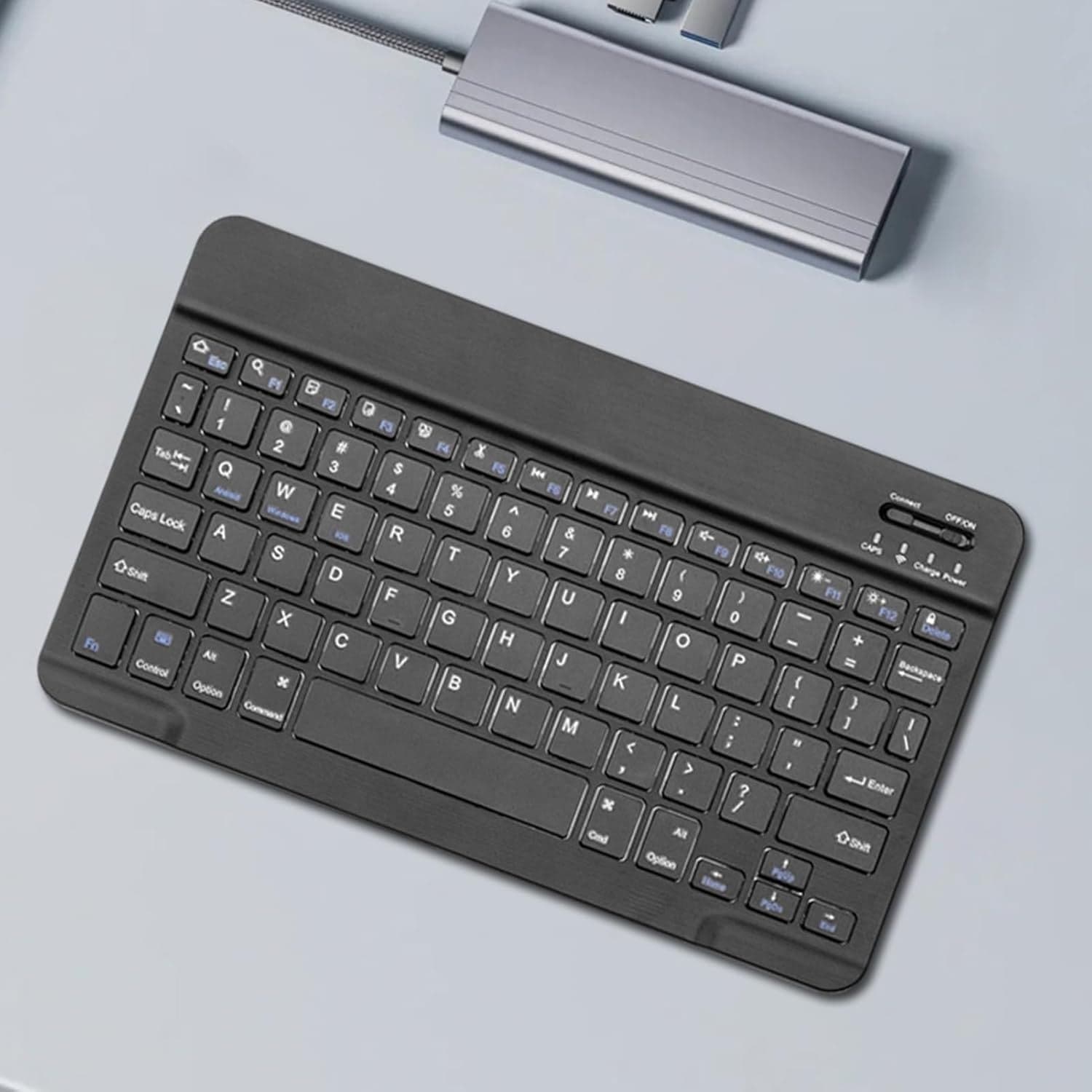 Tastiera wireless  ricaricabile slim  portatile, design ergonomico Bluetooth - 2