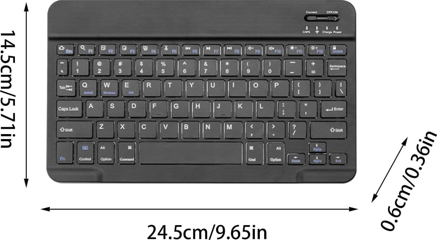 Tastiera wireless  ricaricabile slim  portatile, design ergonomico Bluetooth - 3